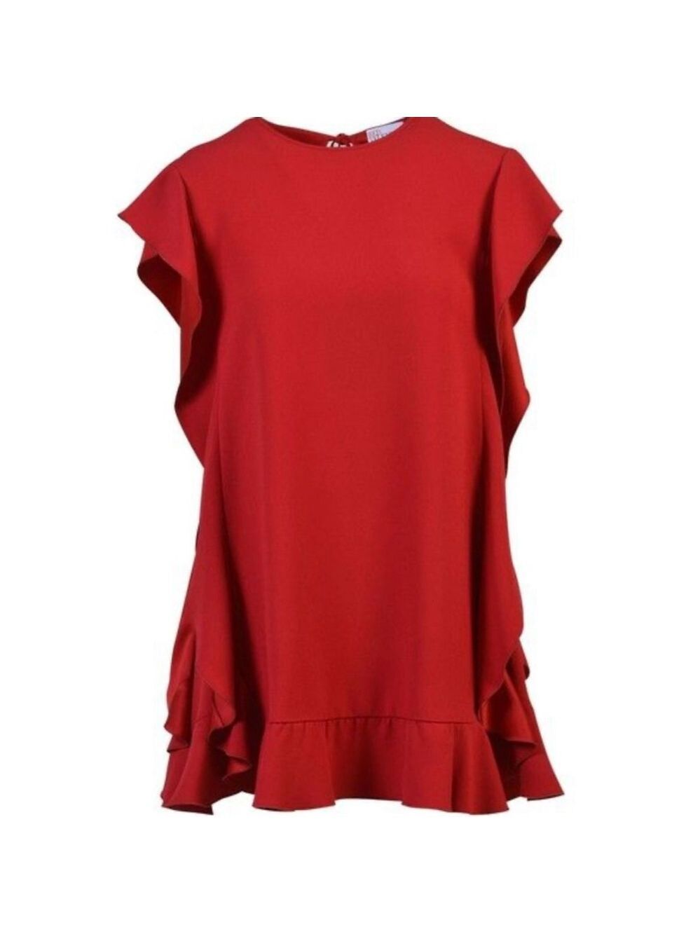 NWT RED VALENTINO Ruffled Crepe Mini Dress in Red, Size 4/38